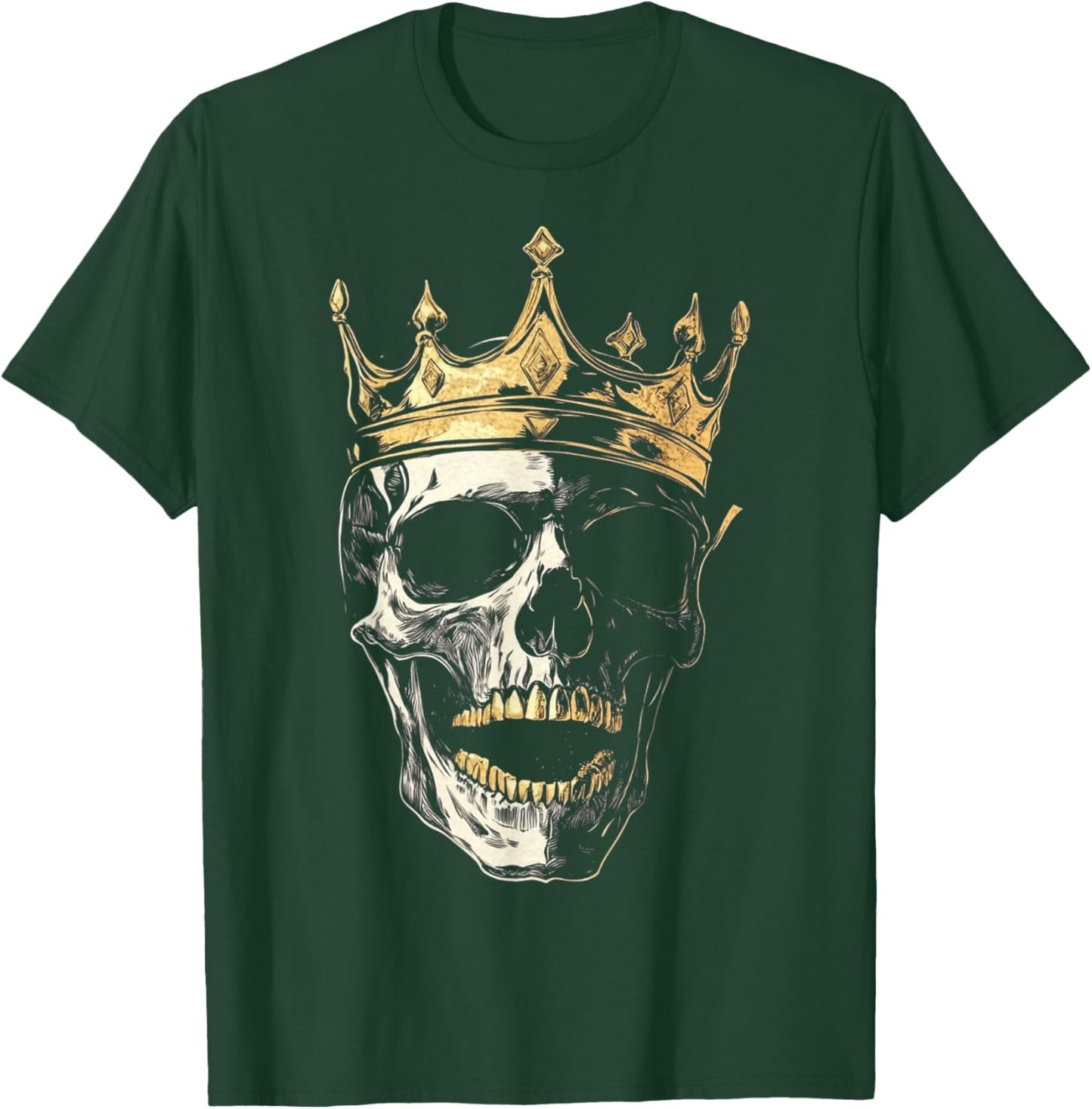 Design With A Skeleton Head On It King T-Shirt - T-Shirt | Forest