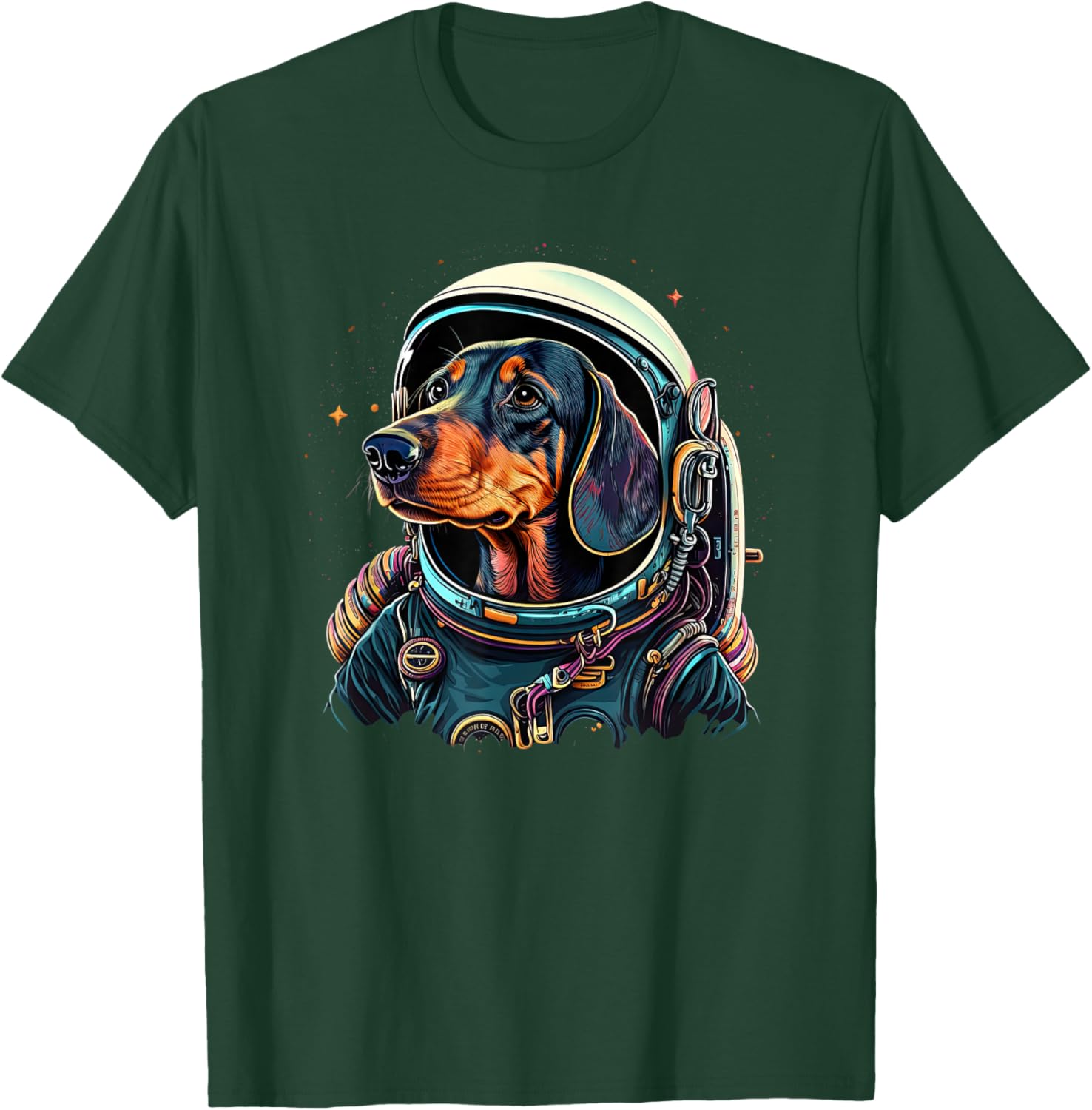 Funny Dachshund Cute Astronaut in the space T-Shirt - T-Shirt | Forest
