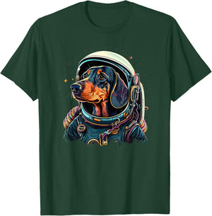 Funny Dachshund Cute Astronaut in the space T-Shirt - T-Shirt | Forest
