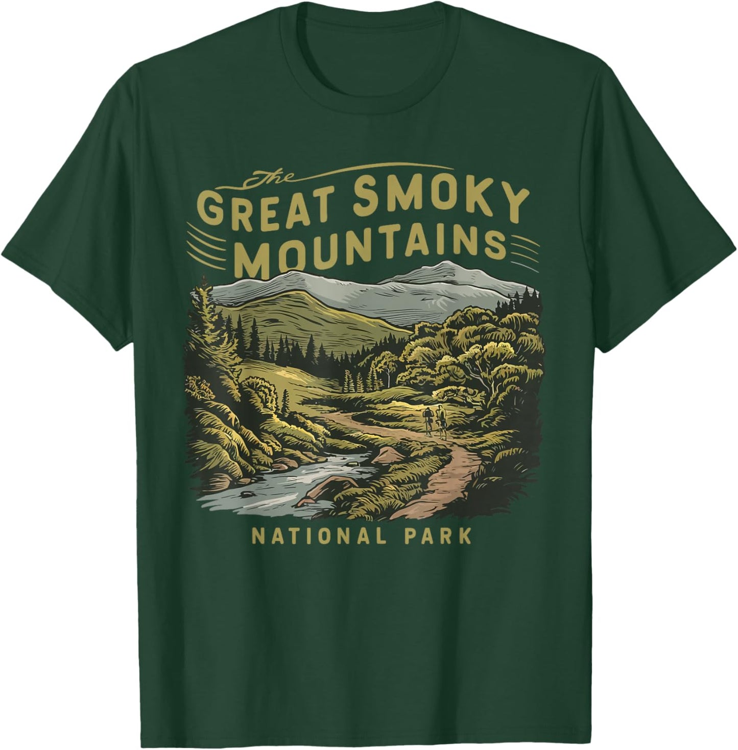 Great Smoky Mountain US National Park Vintage Men Women Kids T-Shirt - T-Shirt | Forest