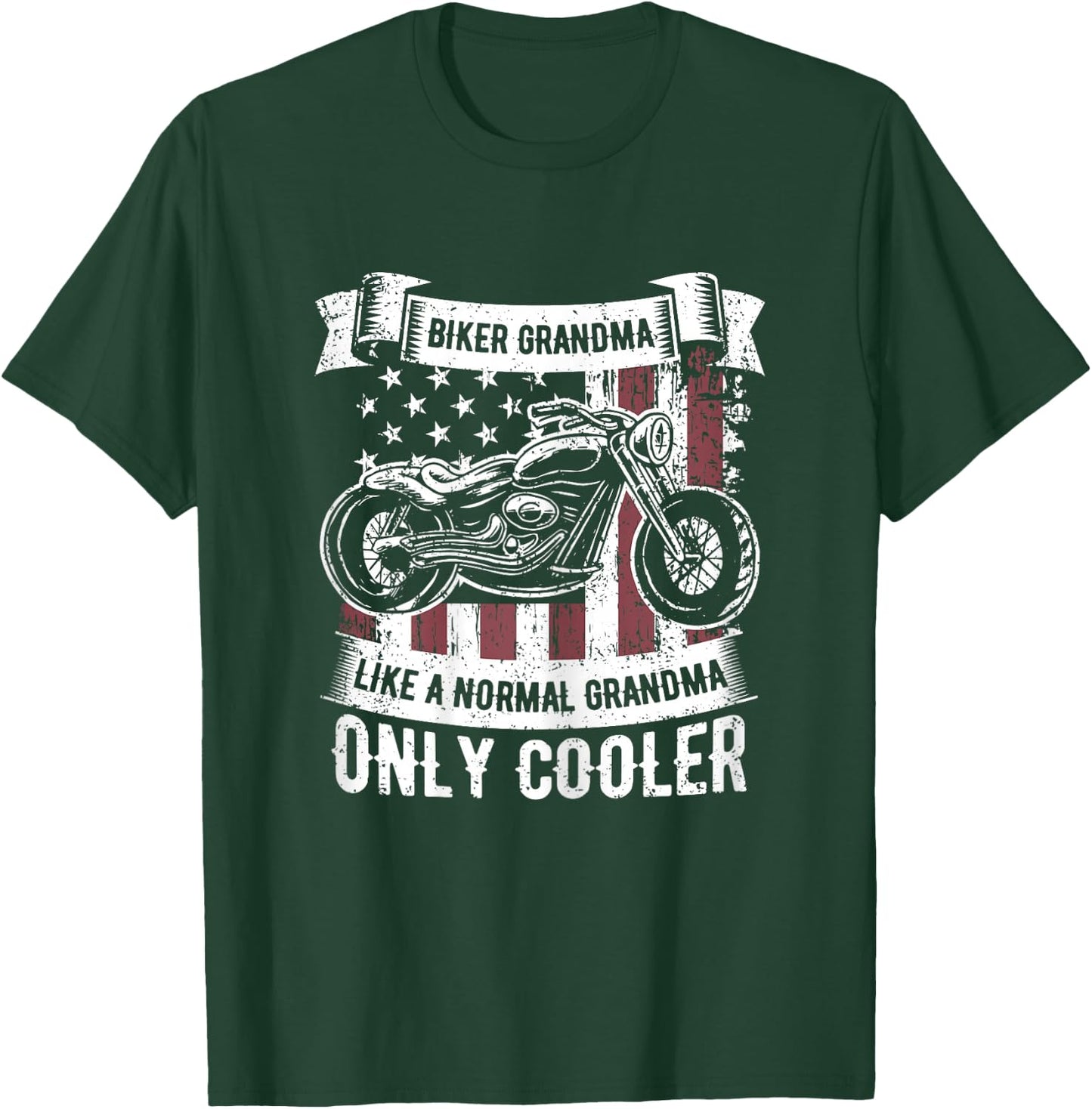 Biker Grandma Ride Motorcycles Motorcycle Lovers Rider Gift T-Shirt - T-Shirt | Forest