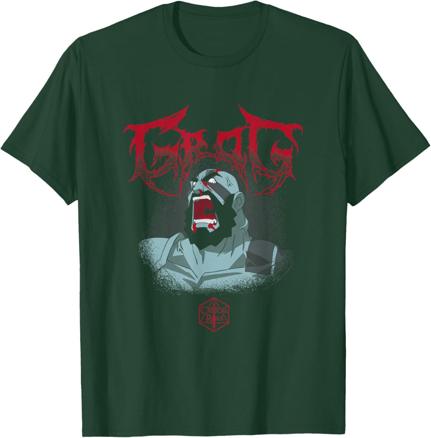 The Legend of Vox Machina Grog Extreme Metal Logo T-Shirt - T-Shirt | Forest