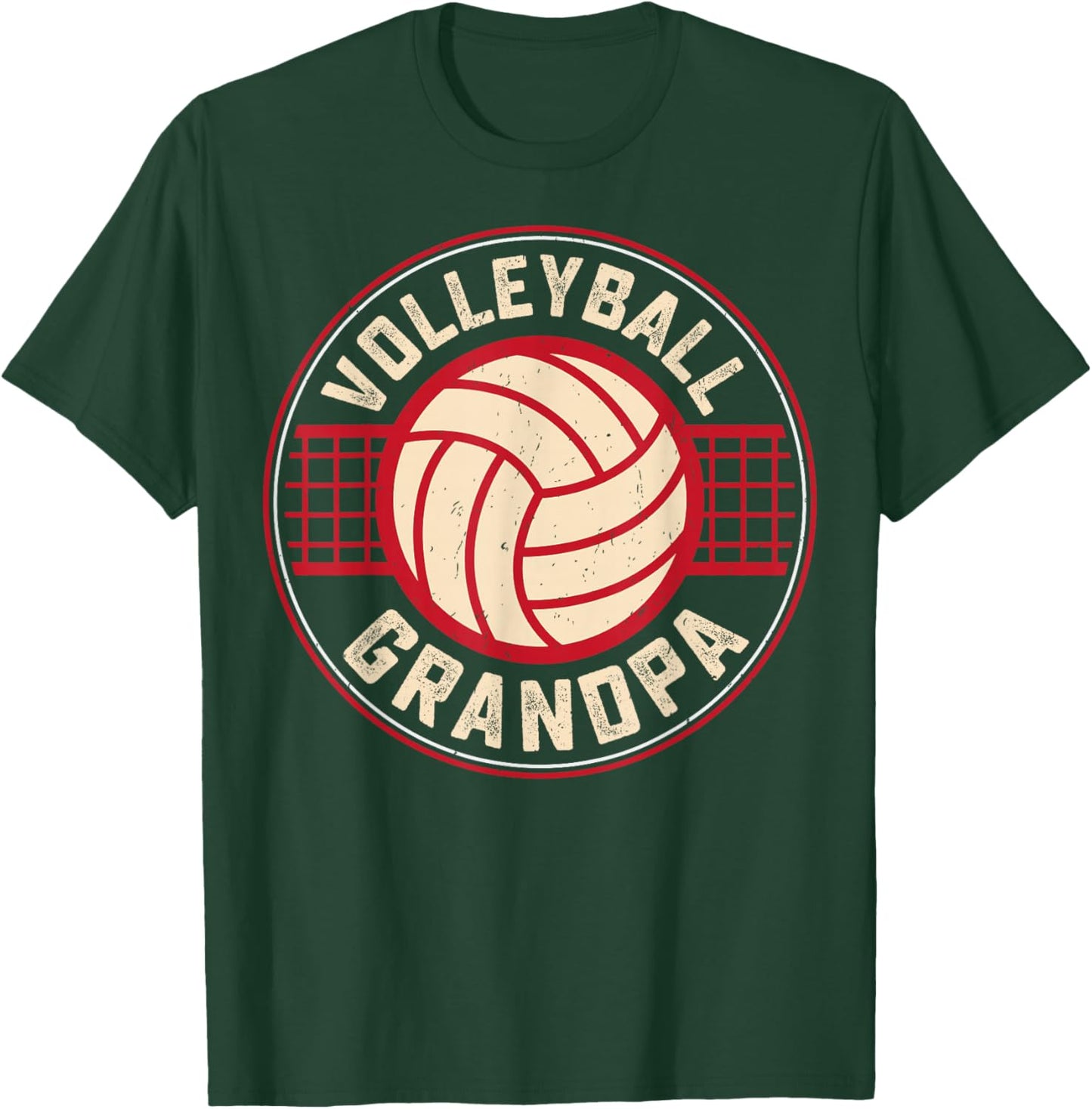 Volleyball Grandpa Fathers Day Volleyball Lover Grandfather T-Shirt - T-Shirt | Forest