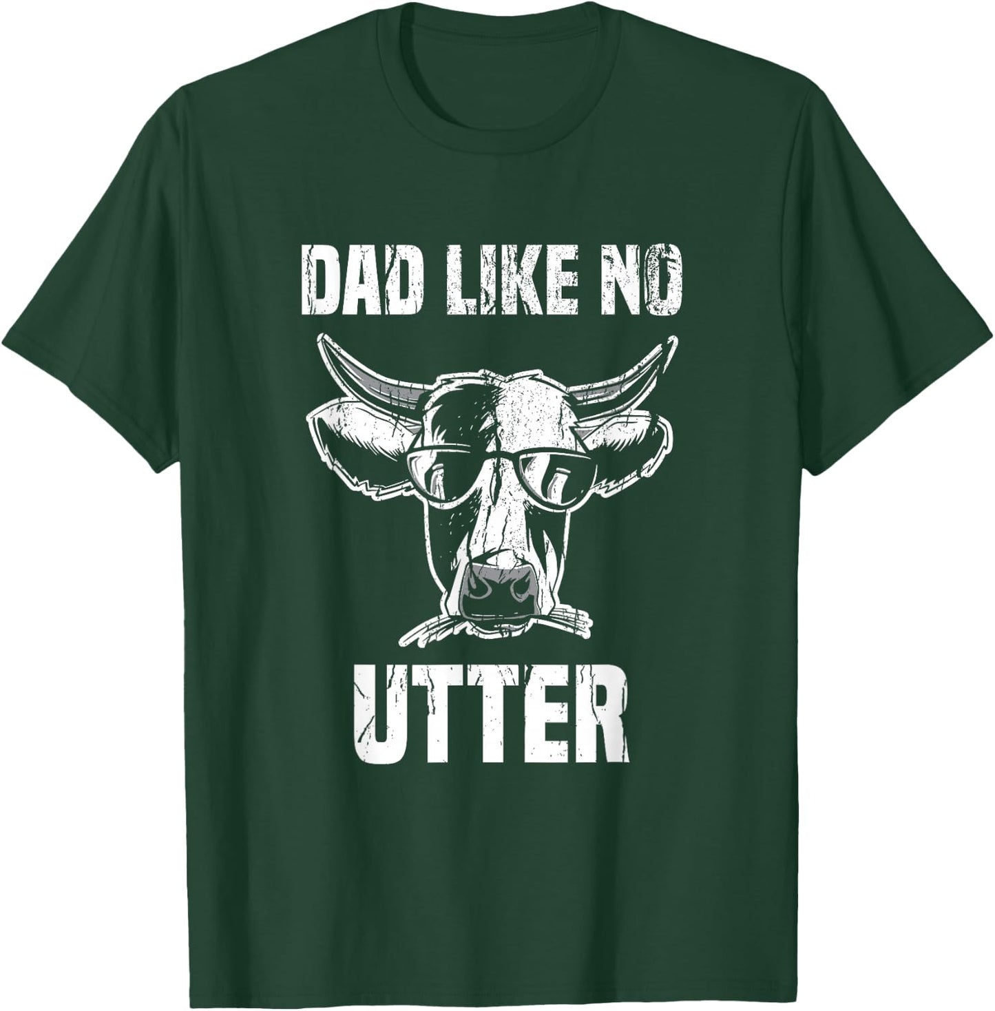 Lustige Khe Bauernhof Papa Farming Leben Kuh Men's Adults Black Animal Small Classic Fit Crew Collar Short Sleeve Father's Day T-Shirt - T-Shirt | Forest