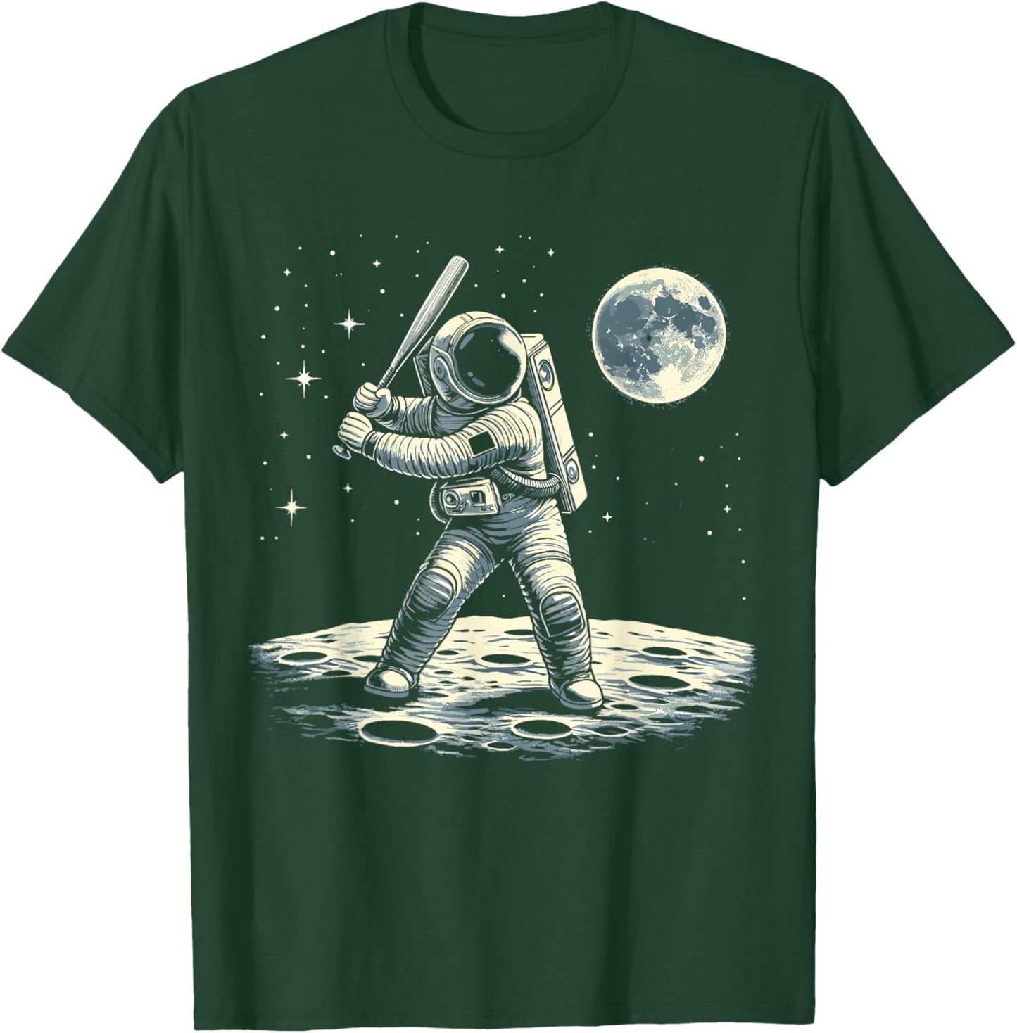 Astronaut Baseball in Space T-Shirt - T-Shirt | Forest