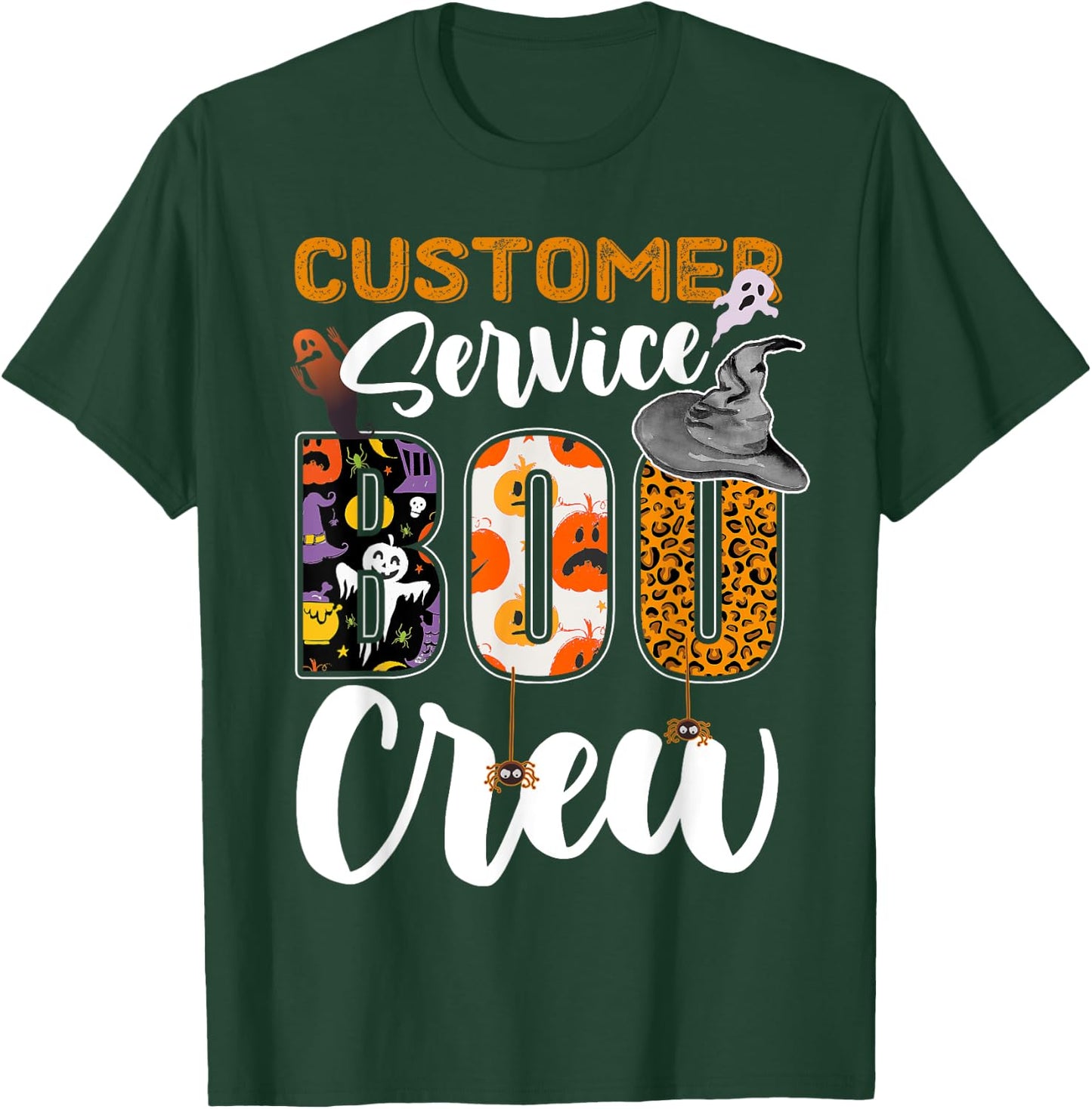 Customer Service Boo Crew Halloween Matching Specialist T-Shirt - T-Shirt | Forest