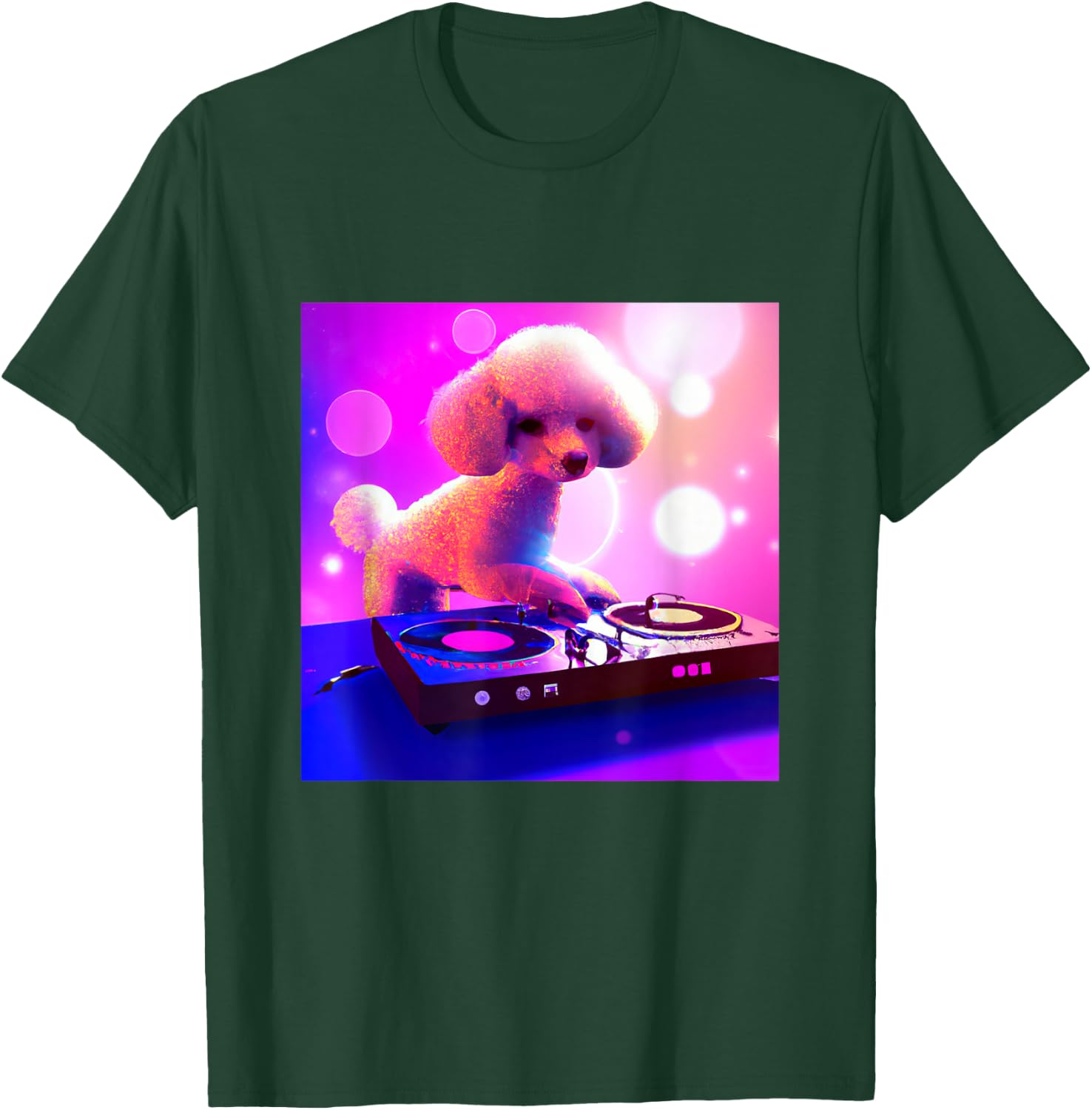 Toy Poodle DJ Vaporwave Dog Shirt Aesthetic Boys Girls Men T-Shirt - T-Shirt | Forest