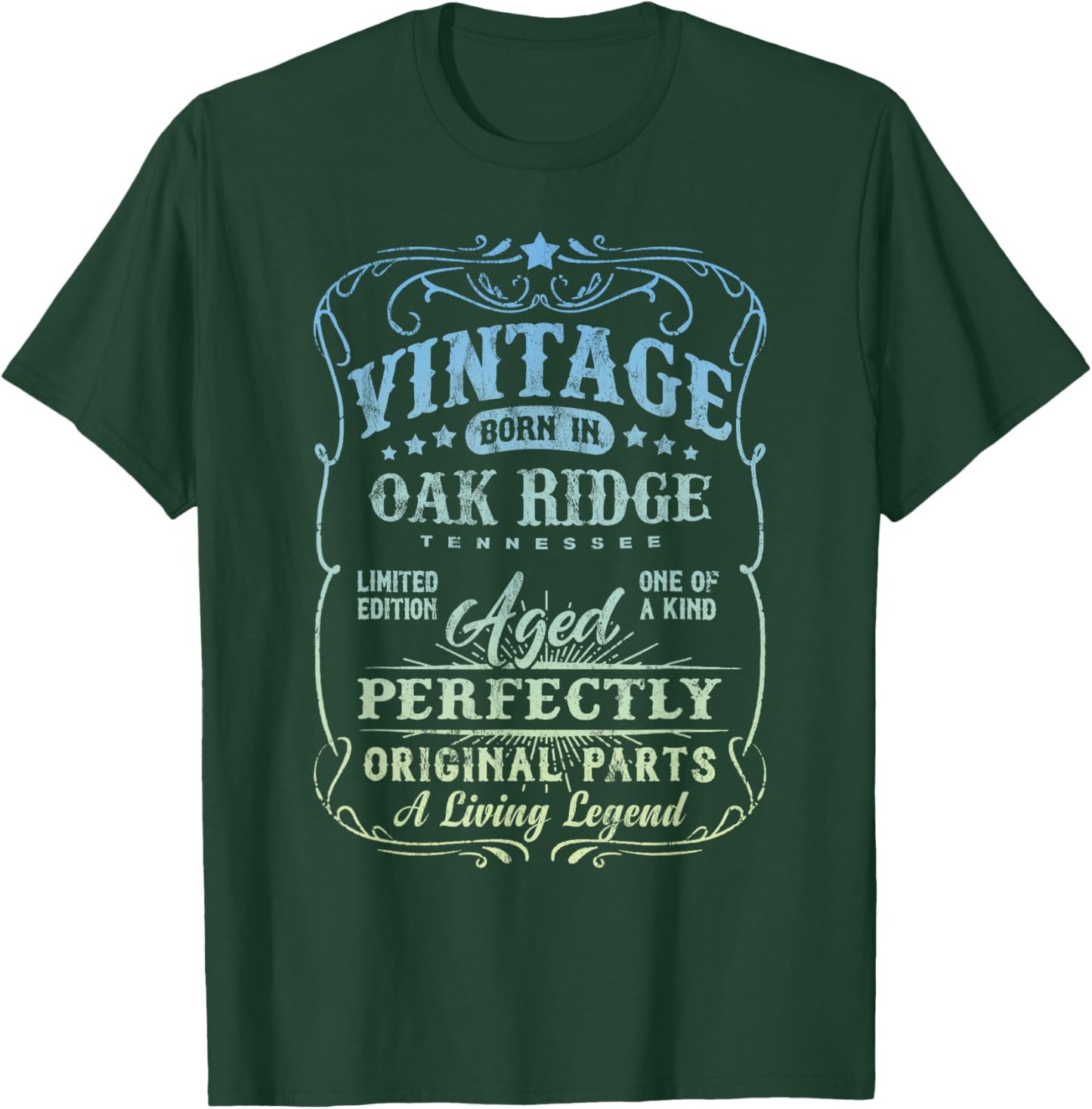 Vintage Born In Oak Ridge Tennessee Classic Birthday T-Shirt - T-Shirt | Forest