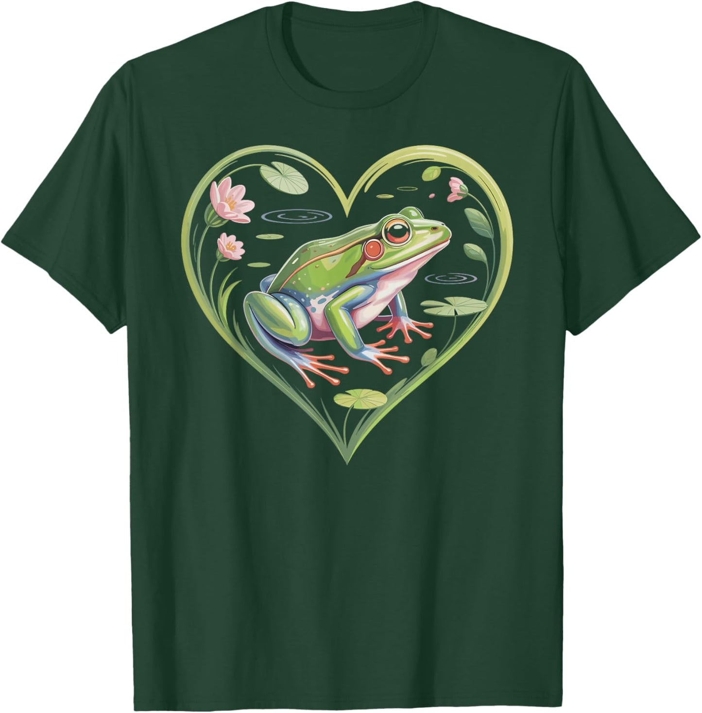 Cute Kawaii Frog Heart T-Shirt - T-Shirt | Forest