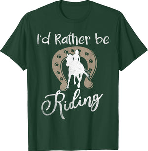 Horse Shirts Girls I'd Rather Be Riding Horseback T-Shirt - T-Shirt | Forest
