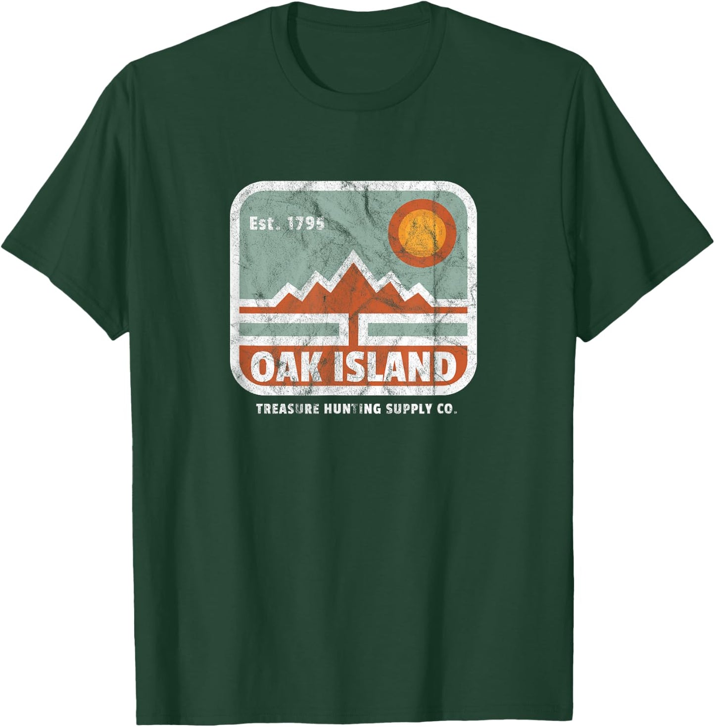 Oak Island Treasure Hunt Supply Vintage 1795 Map Myster T-Shirt - T-Shirt | Forest