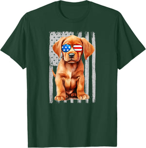 Fox Red Lab Mom Dad Flag Labrador Retriever T-Shirt - T-Shirt | Forest