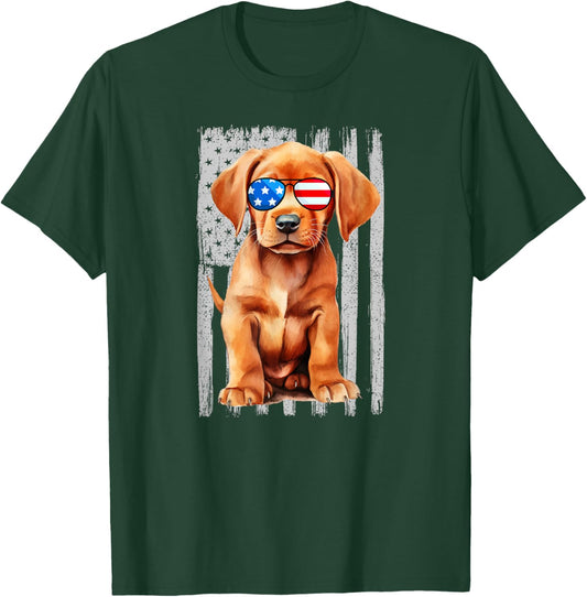 Fox Red Lab Mom Dad Flag Labrador Retriever T-Shirt - T-Shirt | Forest