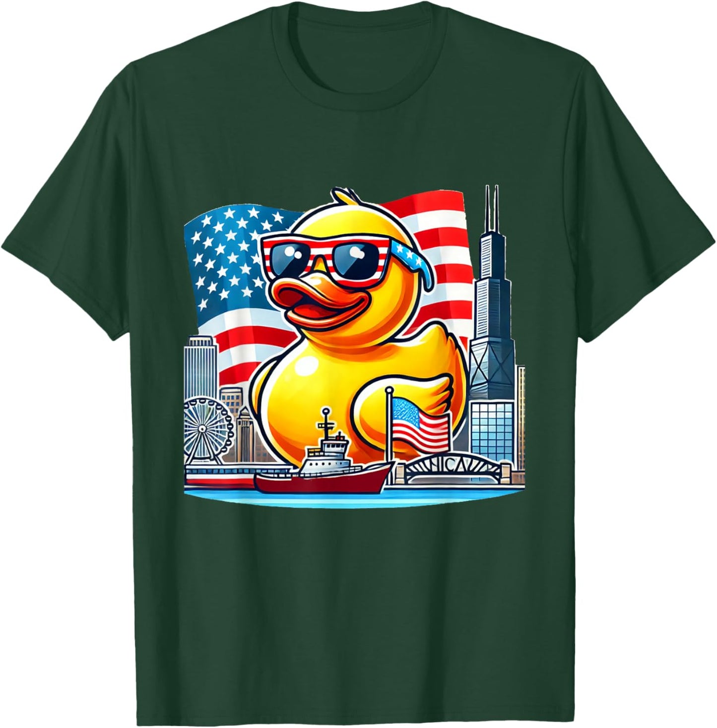 Chicago Ducky Derby Rubber Duck Design T-Shirt - T-Shirt | Forest