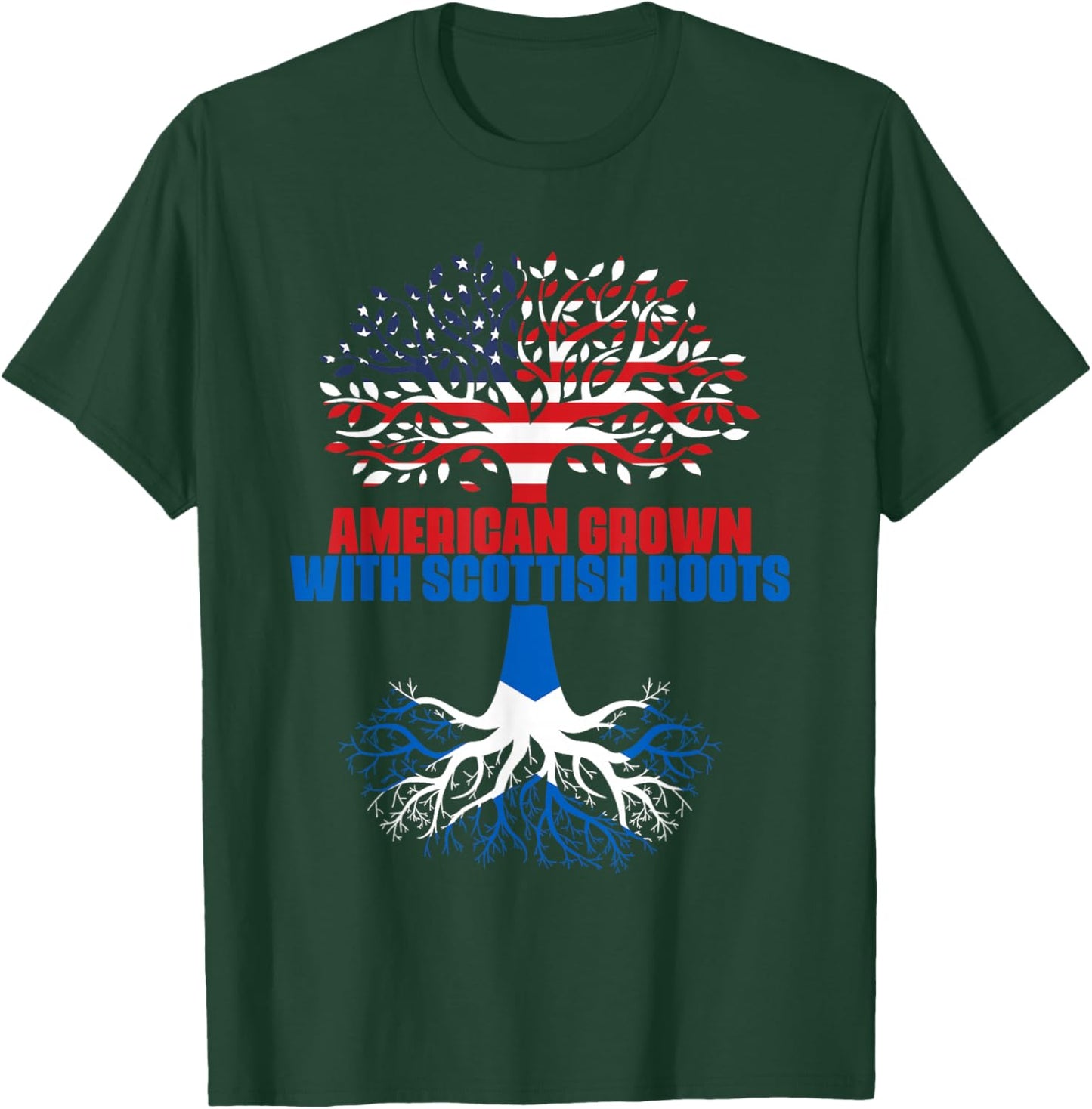 America Scotland Flag Half Scottish Half American Citizen T-Shirt - T-Shirt | Forest