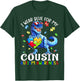 I Wear Blue For My Cousin Autism Awareness Dinosaur T Rex T-Shirt - T-Shirt | Forest