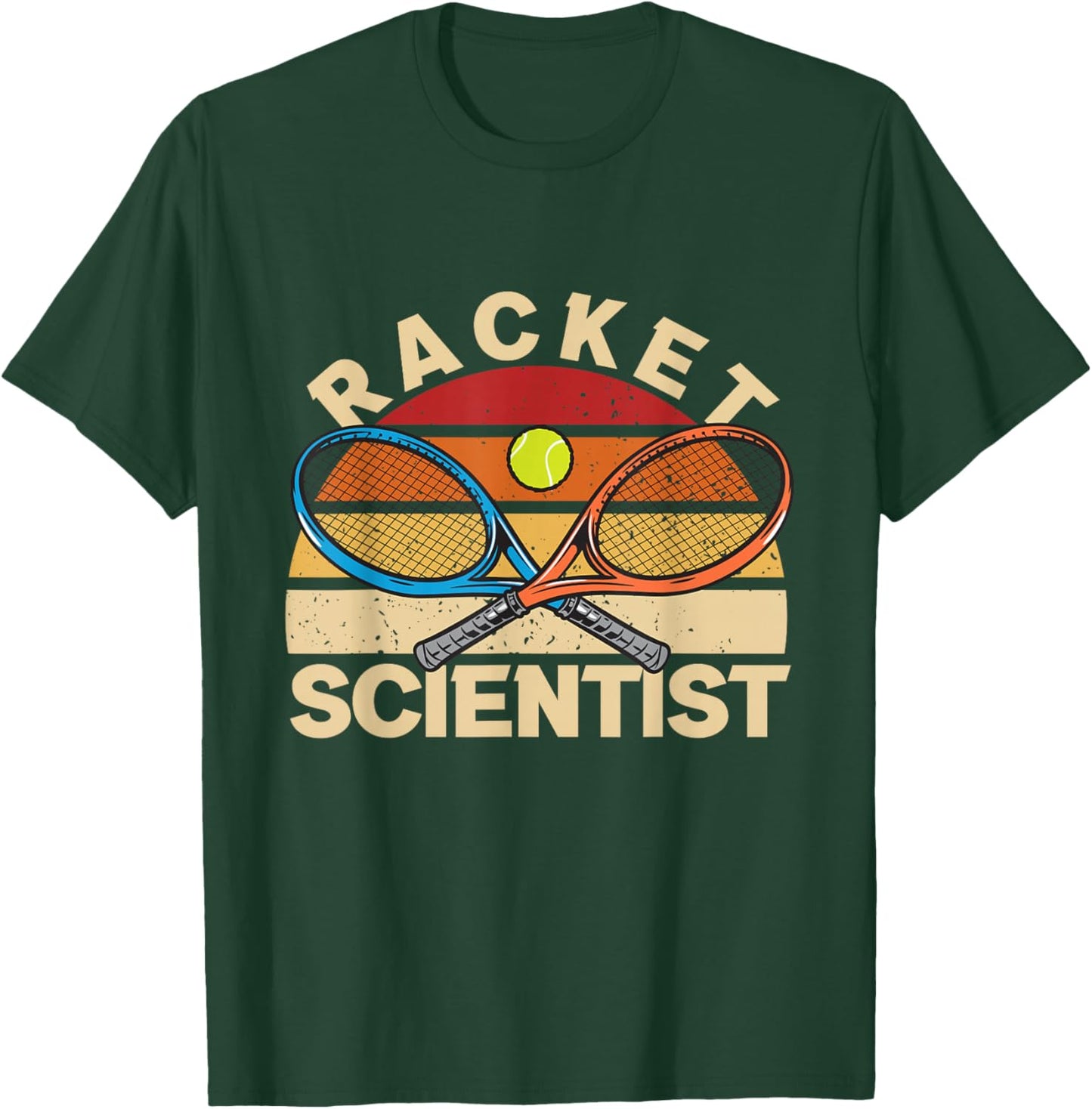 Vintage Racket Scientist | Tennis Ball | Tennis Player T-Shirt - T-Shirt | Forest