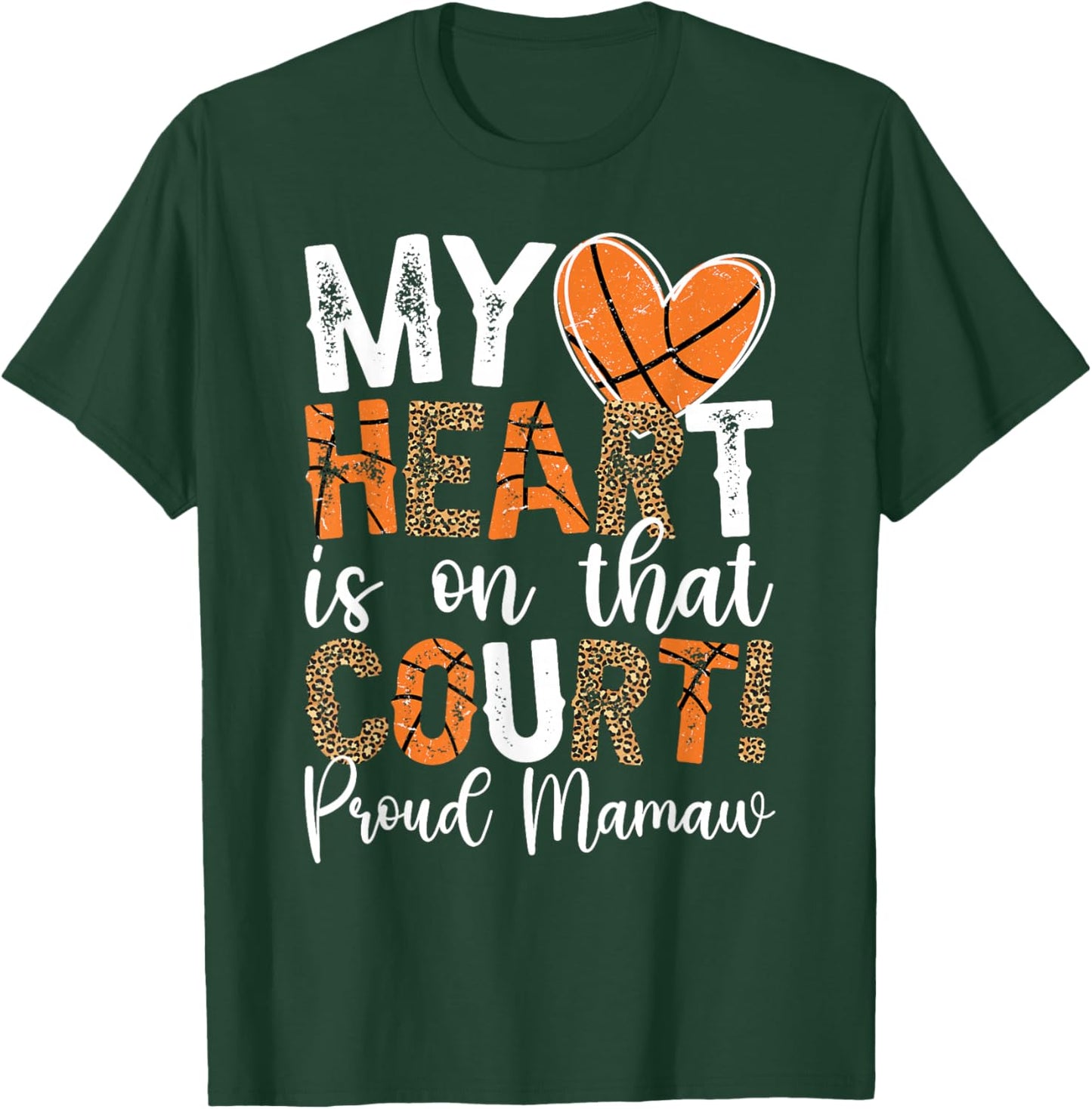 On That Court Basketball Mamaw Of A Basketball Player Mamaw T-Shirt - T-Shirt | Forest