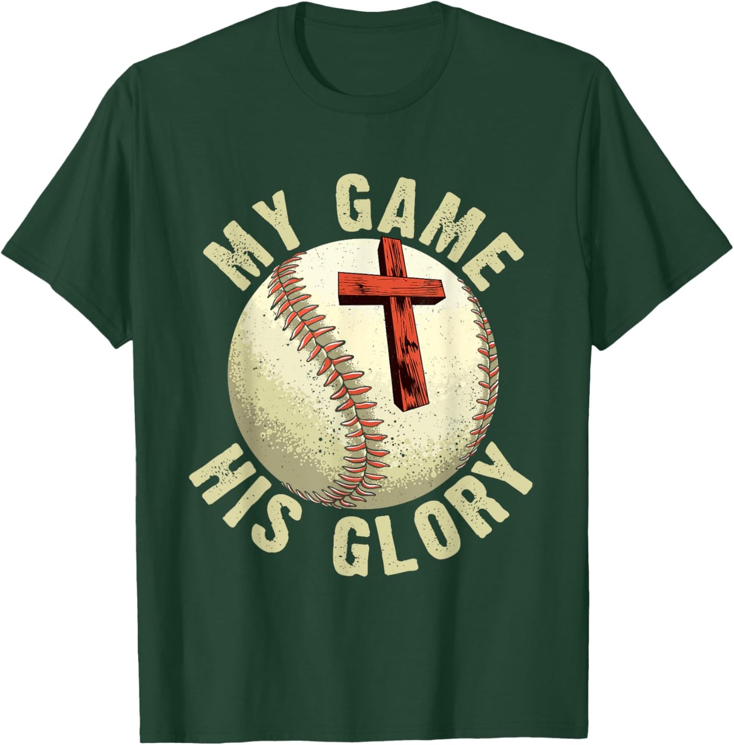 My Game His Glory Christian T-Shirt - T-Shirt | Forest