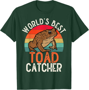 Worlds Best Toad Catcher Kids Boy Funny Amphibian Toad T-Shirt - T-Shirt | Forest