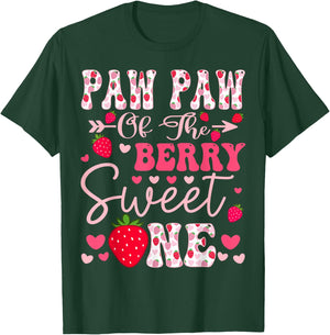 Paw Paw Of The Berry Sweet One Strawberry 1St Birthday T-Shirt - T-Shirt | Forest