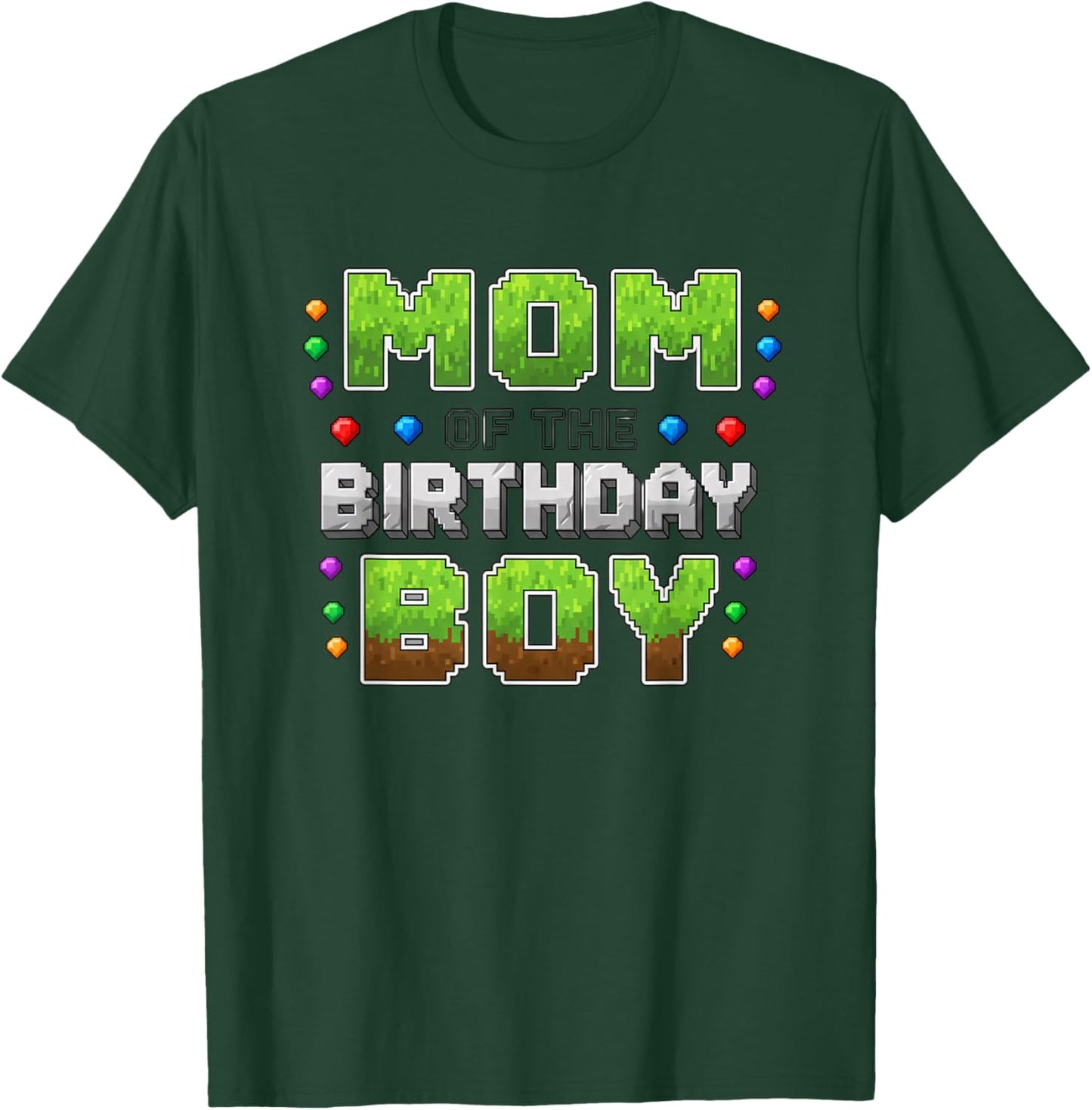 Birthday Mom of The Birthday Boy Pixel Gamer Party T-Shirt - T-Shirt | Forest