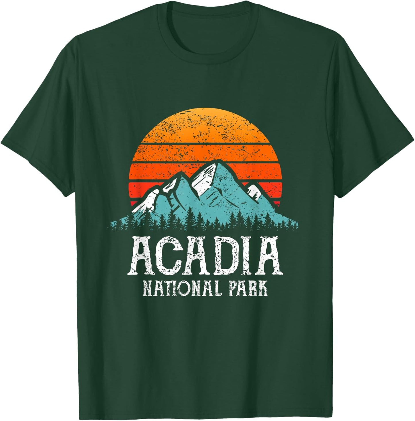 Acadia National Park Merchandise Retro Hiking Acadia T-Shirt - T-Shirt | Forest