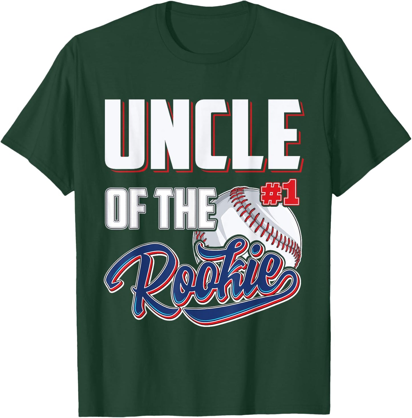 Uncle of Rookie 1 Years old Team 1st Birthday Baseball T-Shirt - T-Shirt | Forest