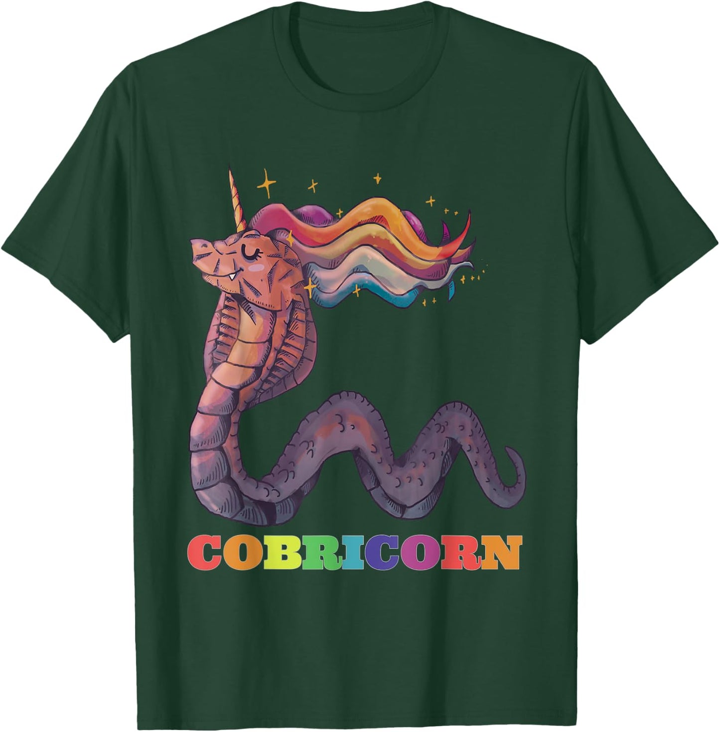 King Cobra Unicorn Cobricorn Funny Snake Lover Gift Cute T-Shirt - T-Shirt | Forest