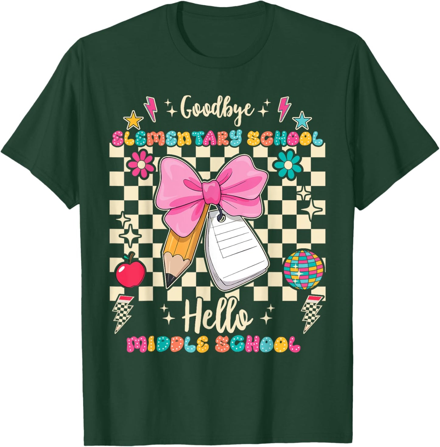 Goodbye Elementary School Hello Middle School Back To School T-Shirt - T-Shirt | Forest