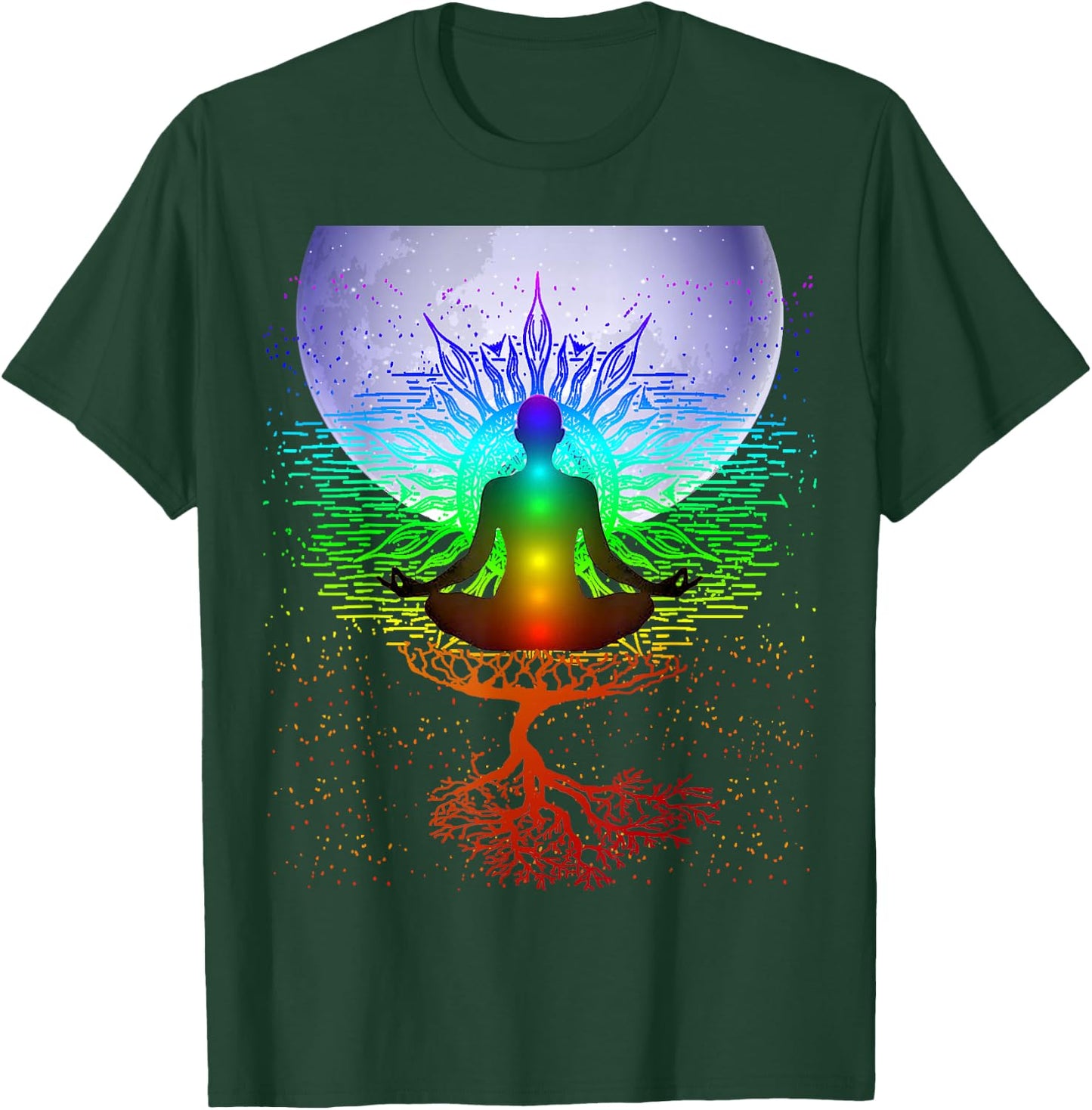 Chakra Meditation Moon Tree of Life T-Shirt - T-Shirt | Forest