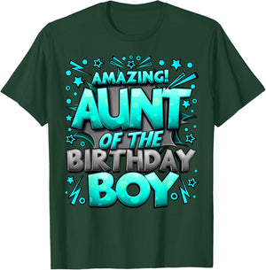 Aunt of the Birthday Boy Matching Family Of Boy Party T-Shirt - T-Shirt | Forest
