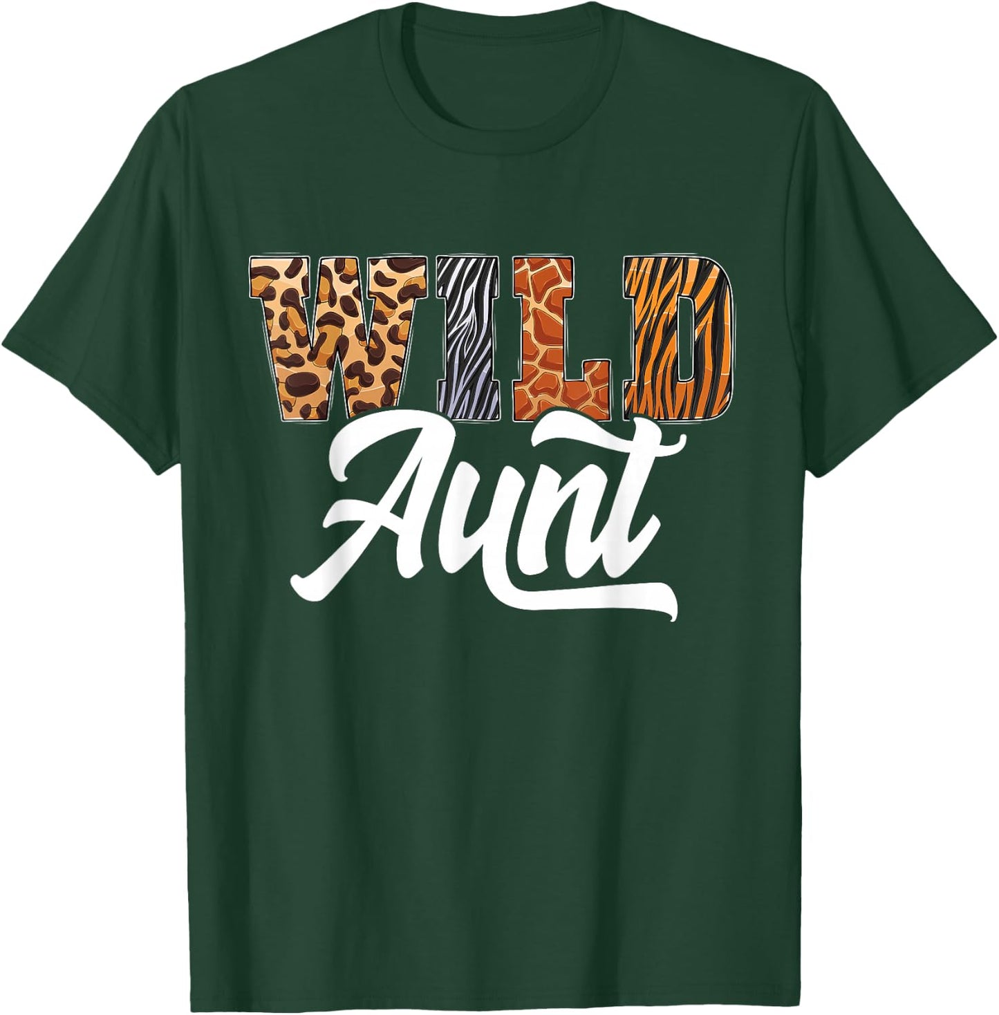 Wild Aunt Zoo Born Wild Birthday Safari Jungle T-Shirt - T-Shirt | Forest