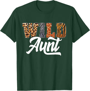 Wild Aunt Zoo Born Wild Birthday Safari Jungle T-Shirt - T-Shirt | Forest