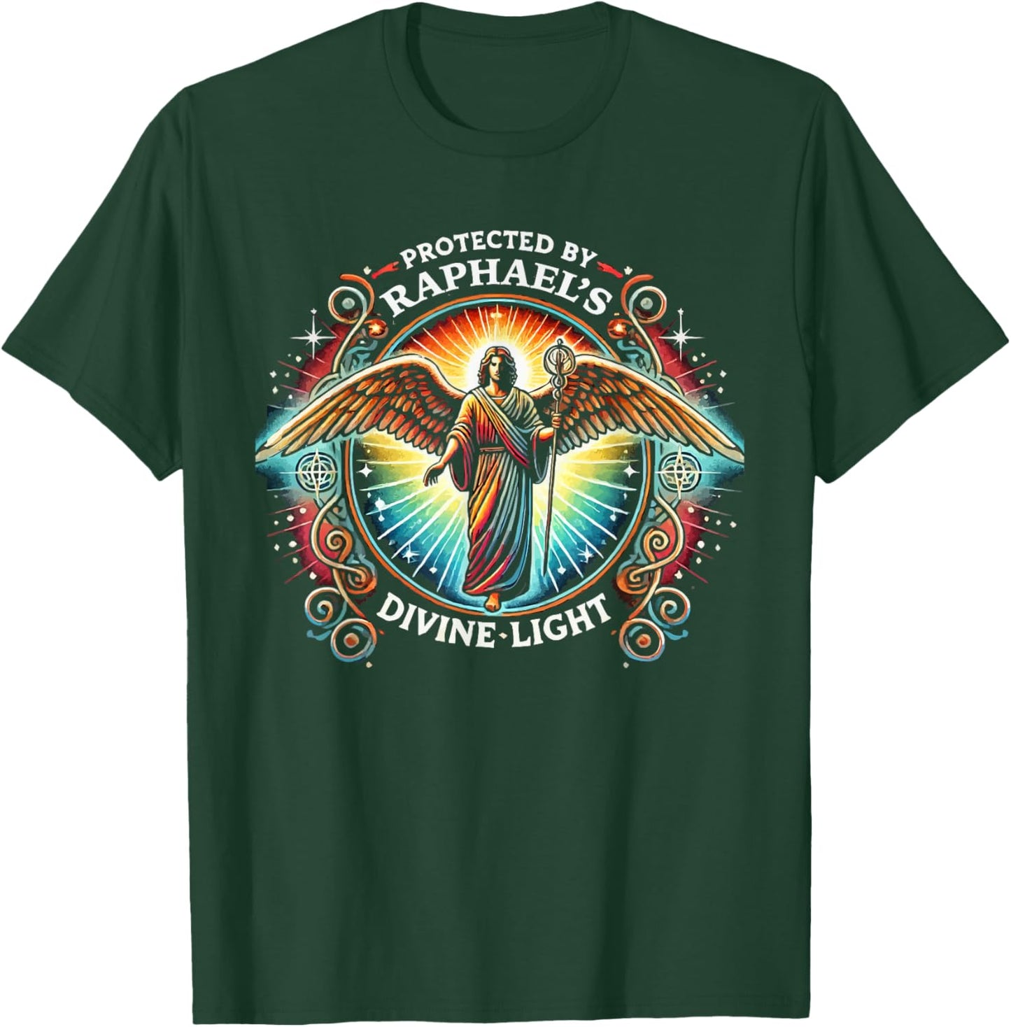 Archangel Raphael Catholic Christianity Guardian Angel T-Shirt - T-Shirt | Forest