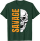 SAVAGE Skull Vintage Inspired Urban Streetwear T-Shirt - T-Shirt | Forest