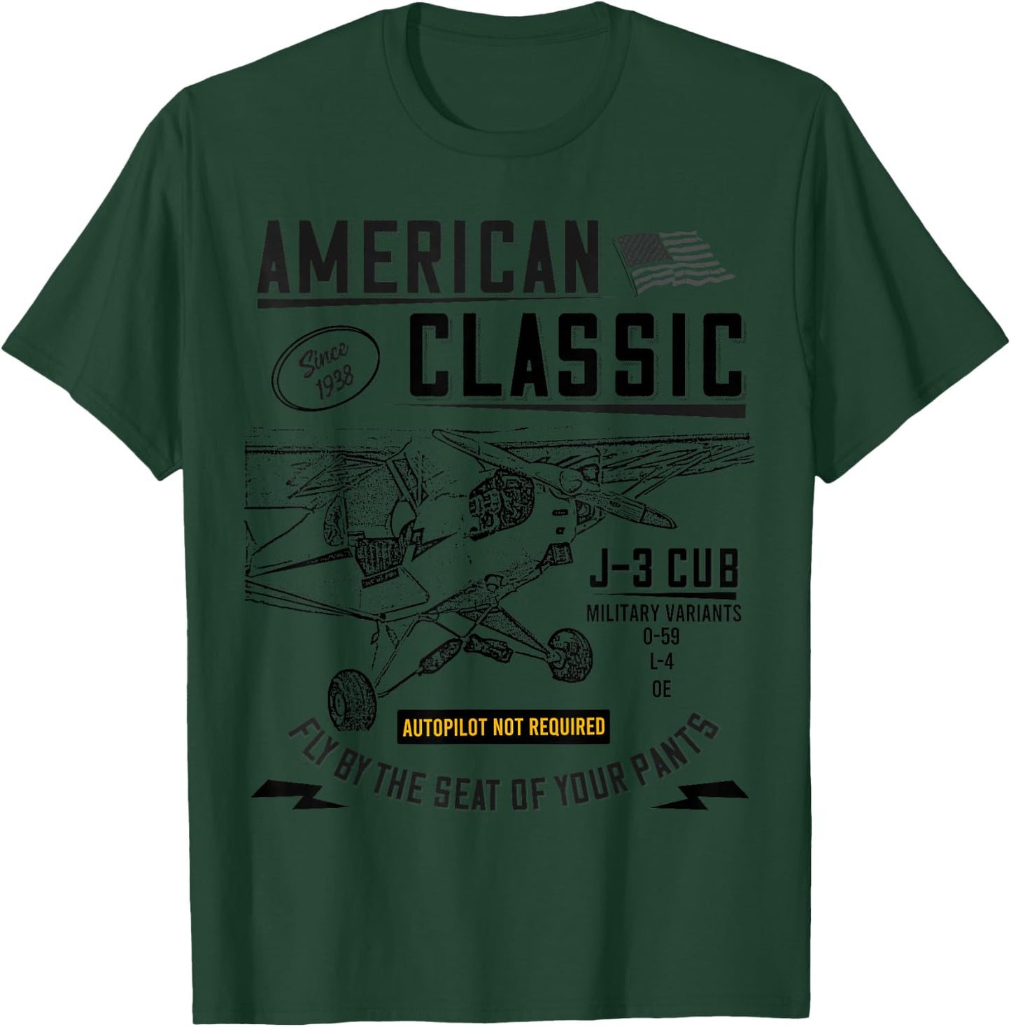 Piper Cub Airplane An American Classic T-Shirt - T-Shirt | Forest