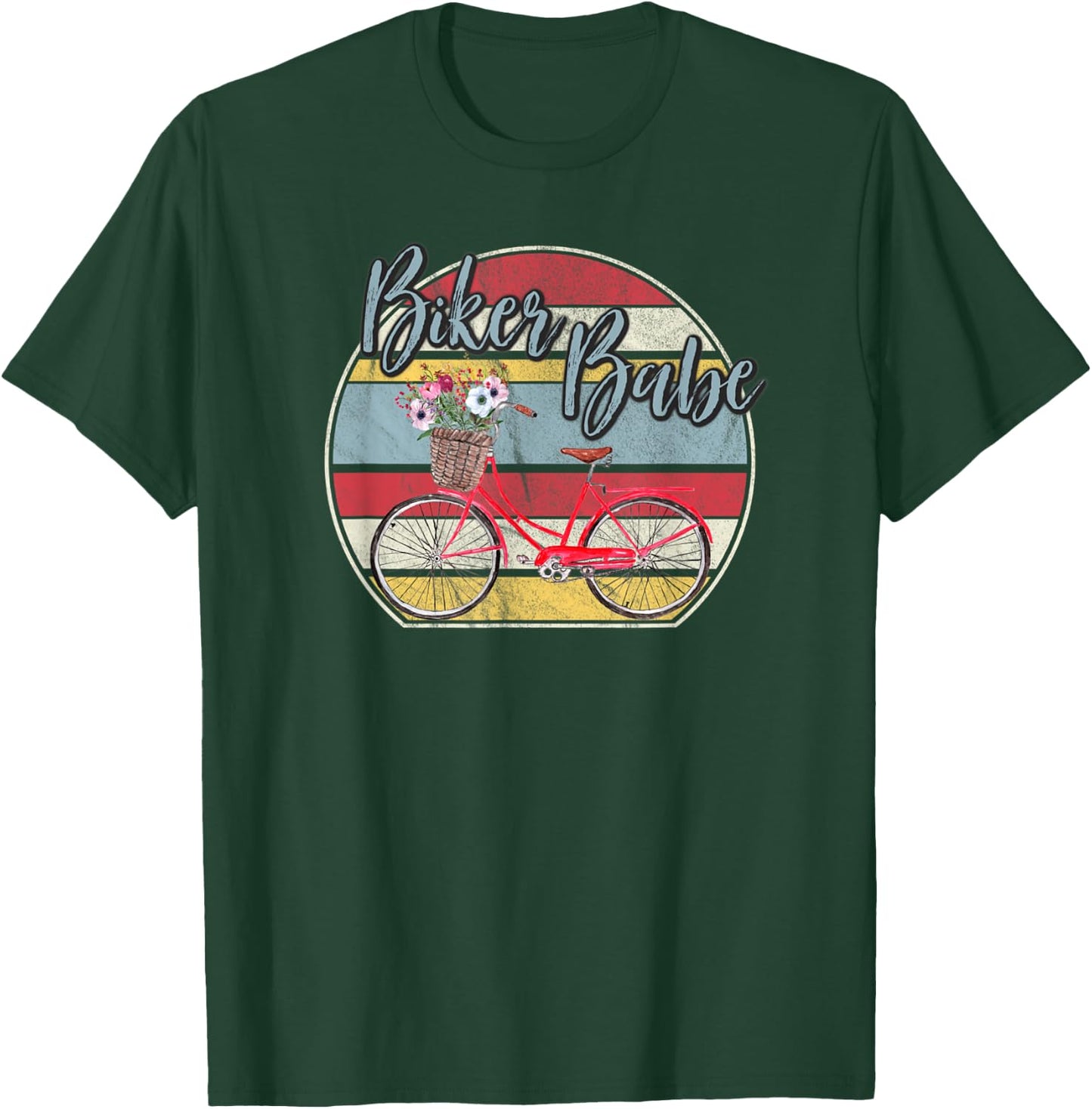 Biker Shirt Biker Babe Bicycle Cyclist Gear Gift T-Shirt - T-Shirt | Forest