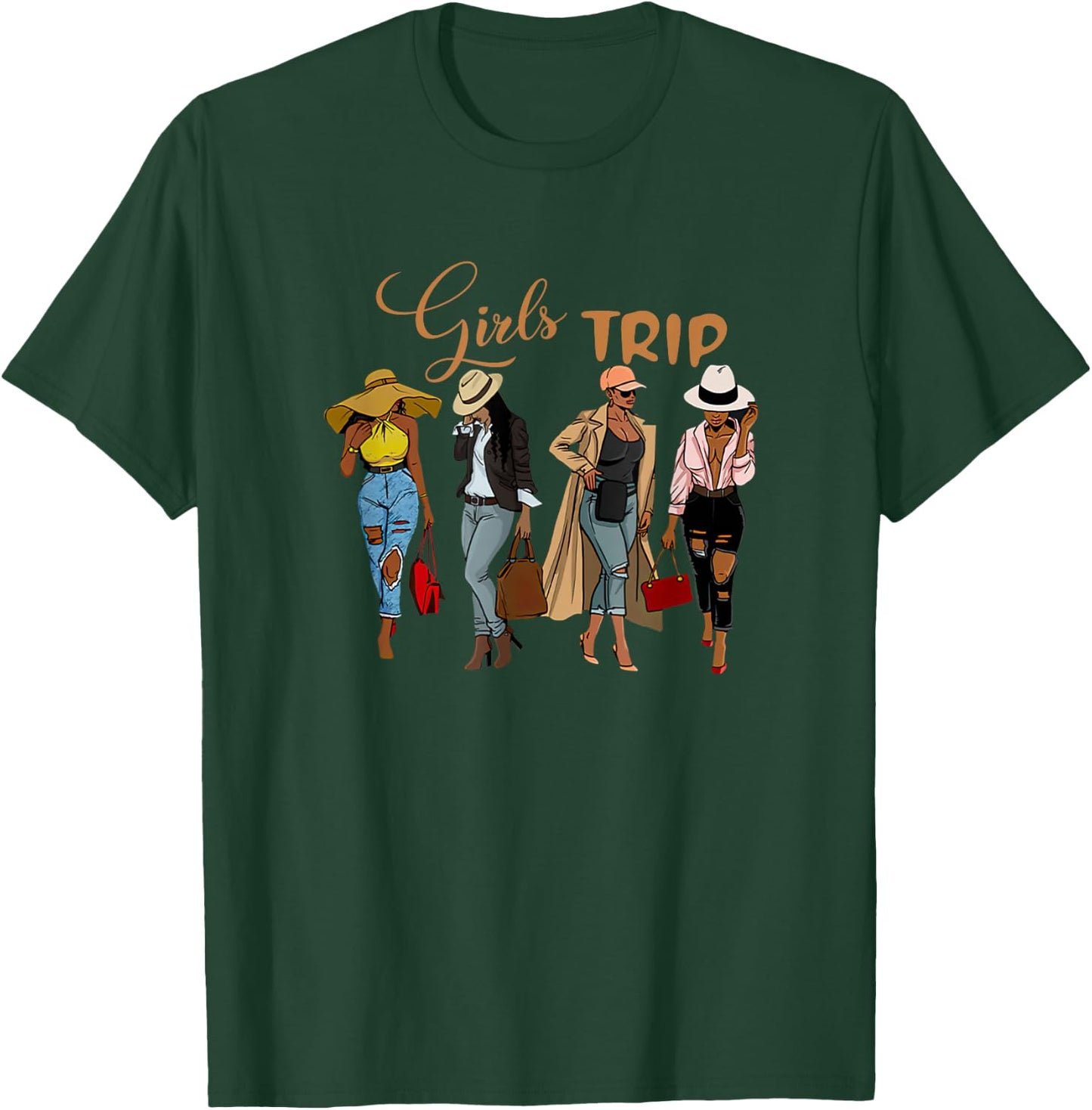 Girls Trip Black Women Queen-Melanin African American Pride T-Shirt - T-Shirt | Forest