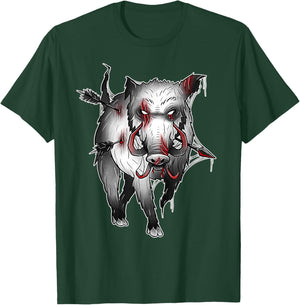 Wild Boar Zombie Hog Creepy Pig T-Shirt - T-Shirt | Forest