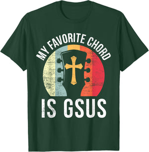 Christian Guitar Player Jesus My Favorite Chord Guitarist T-Shirt - T-Shirt | Forest