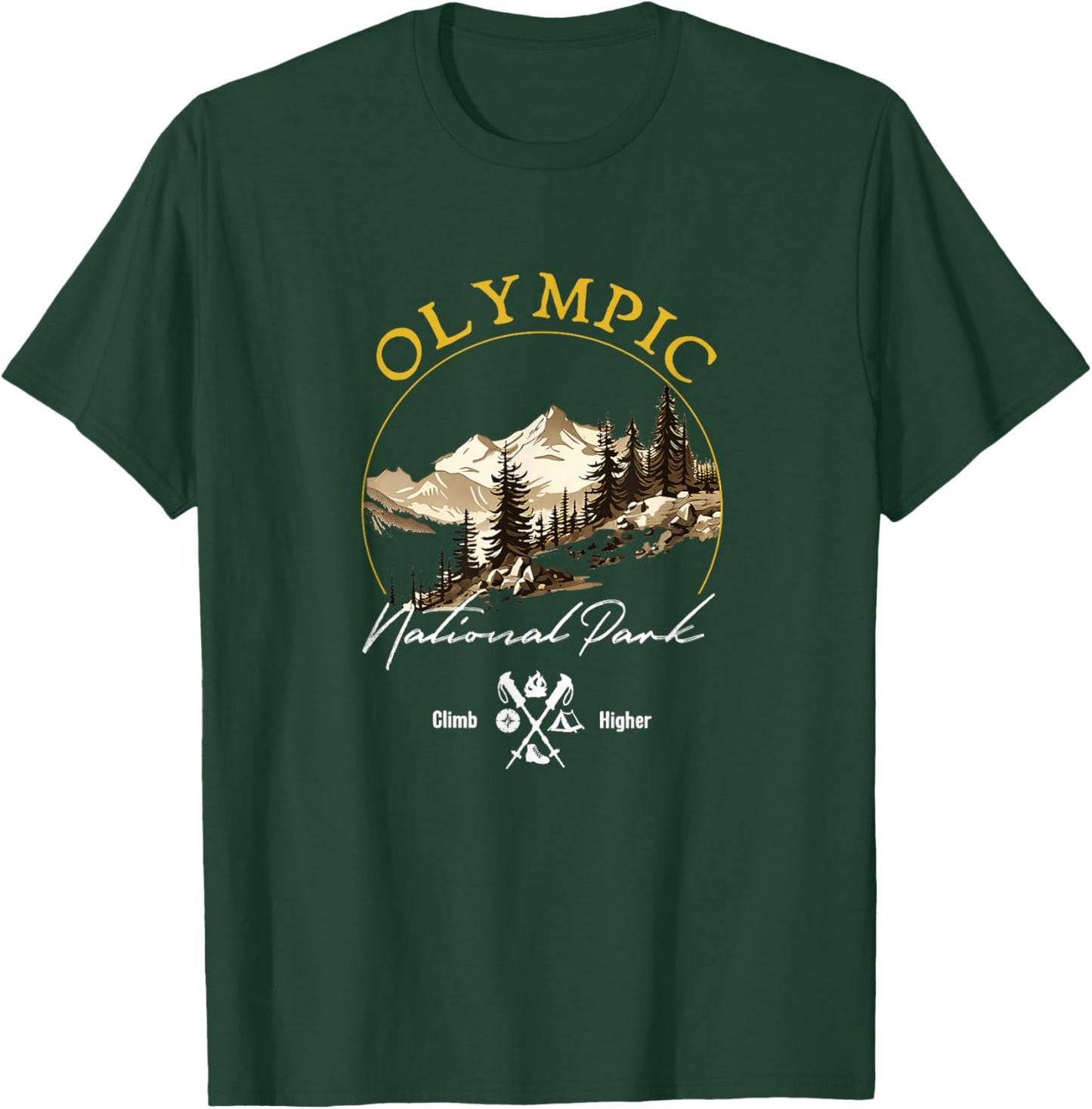 Olympic National Park Retro Vintage Apparel - Souvenir T-Shirt - T-Shirt | Forest