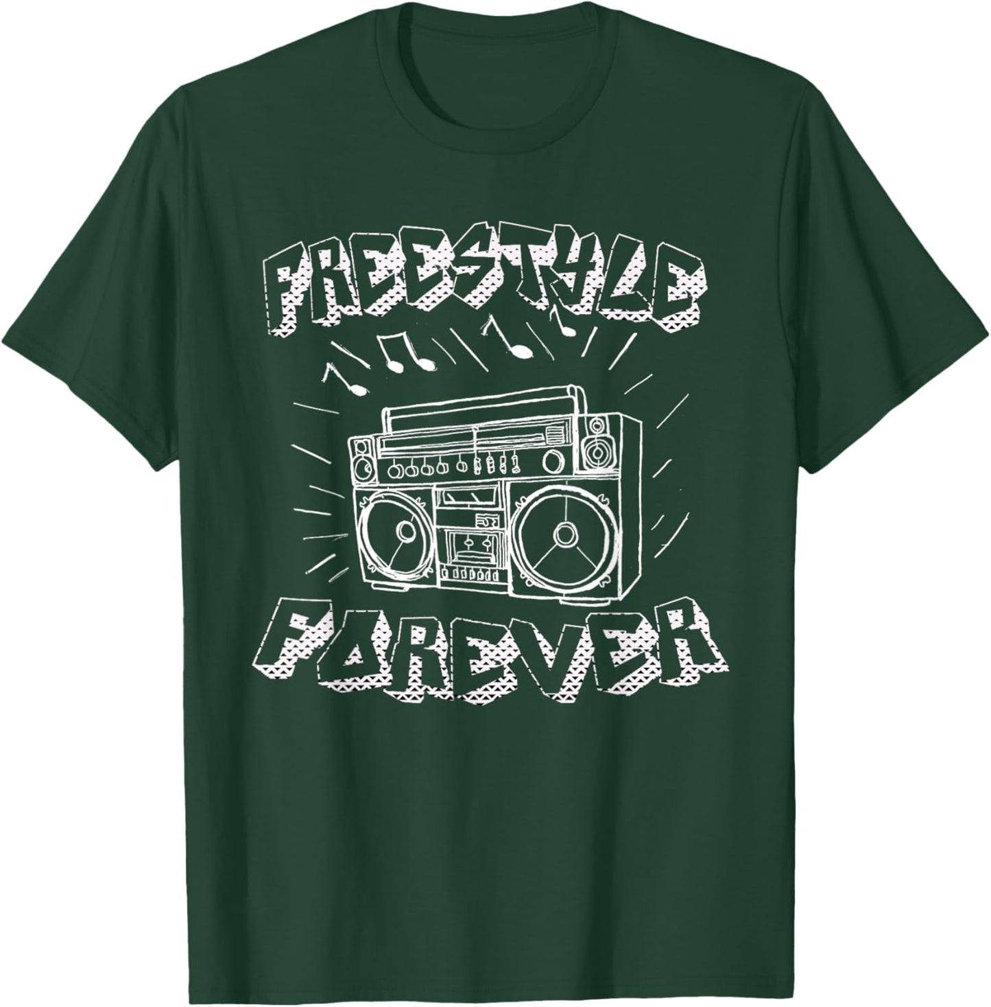 Freestyle Forever Graffiti Boombox 80's Music T-Shirt - T-Shirt | Forest