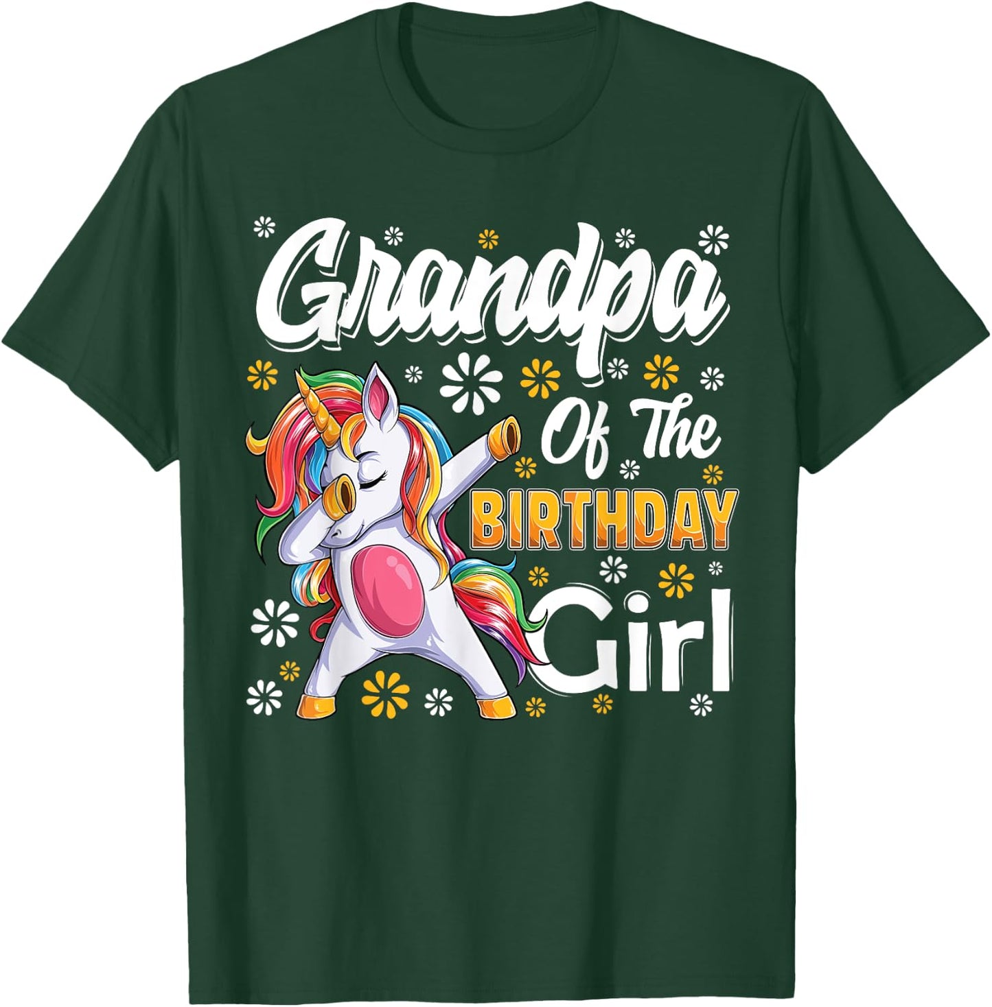 awesome dabbing unicorn birthday Grandpa Family Matching T-Shirt - T-Shirt | Forest