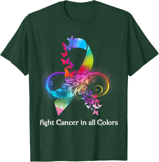 Fight Cancer In All Color Breast Cancer Awareness T-Shirt - T-Shirt | Forest
