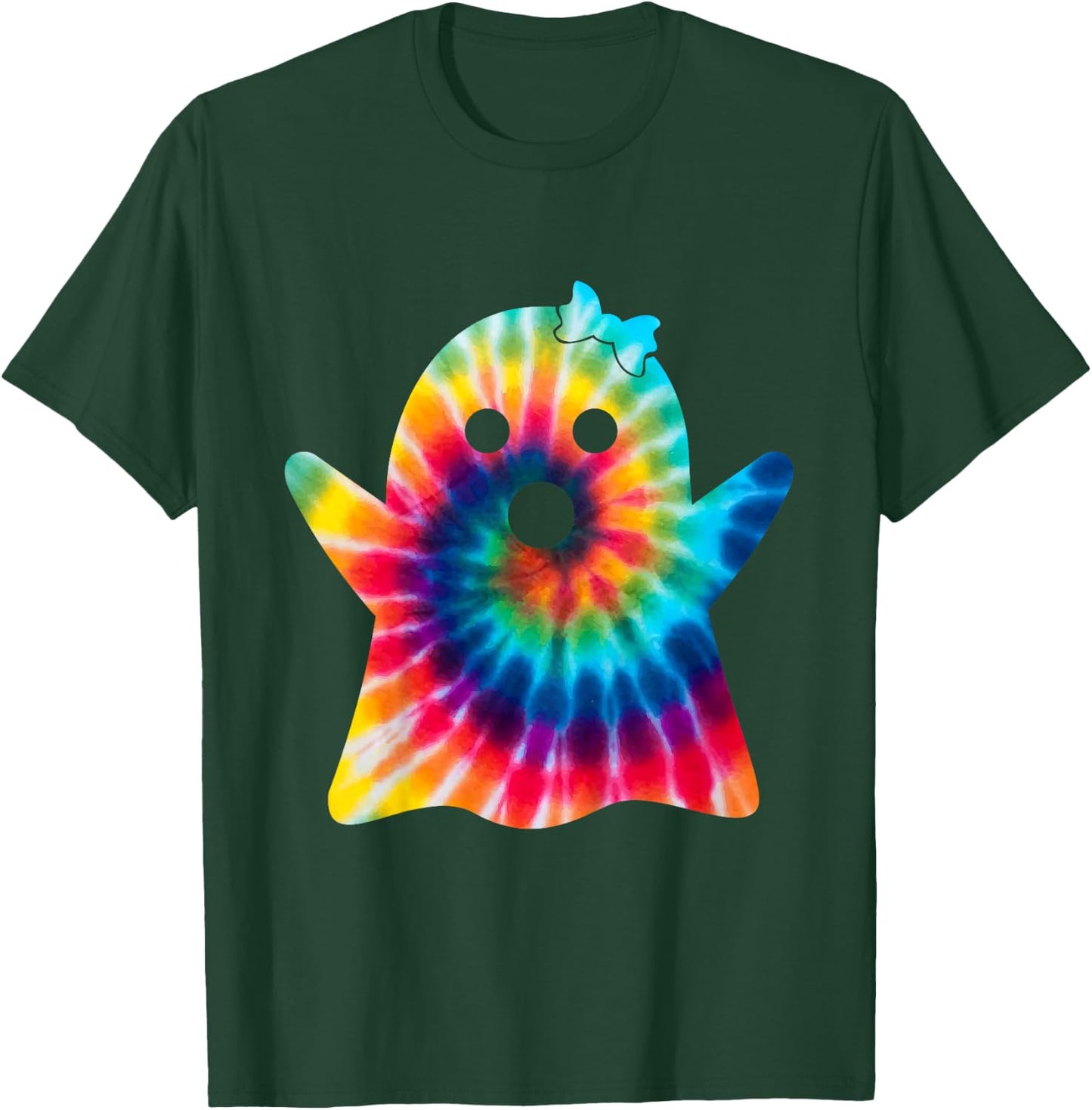 Kids Funny Ghost Costume Tie Dye For Girls Halloween Party 2024 T-Shirt - T-Shirt | Forest