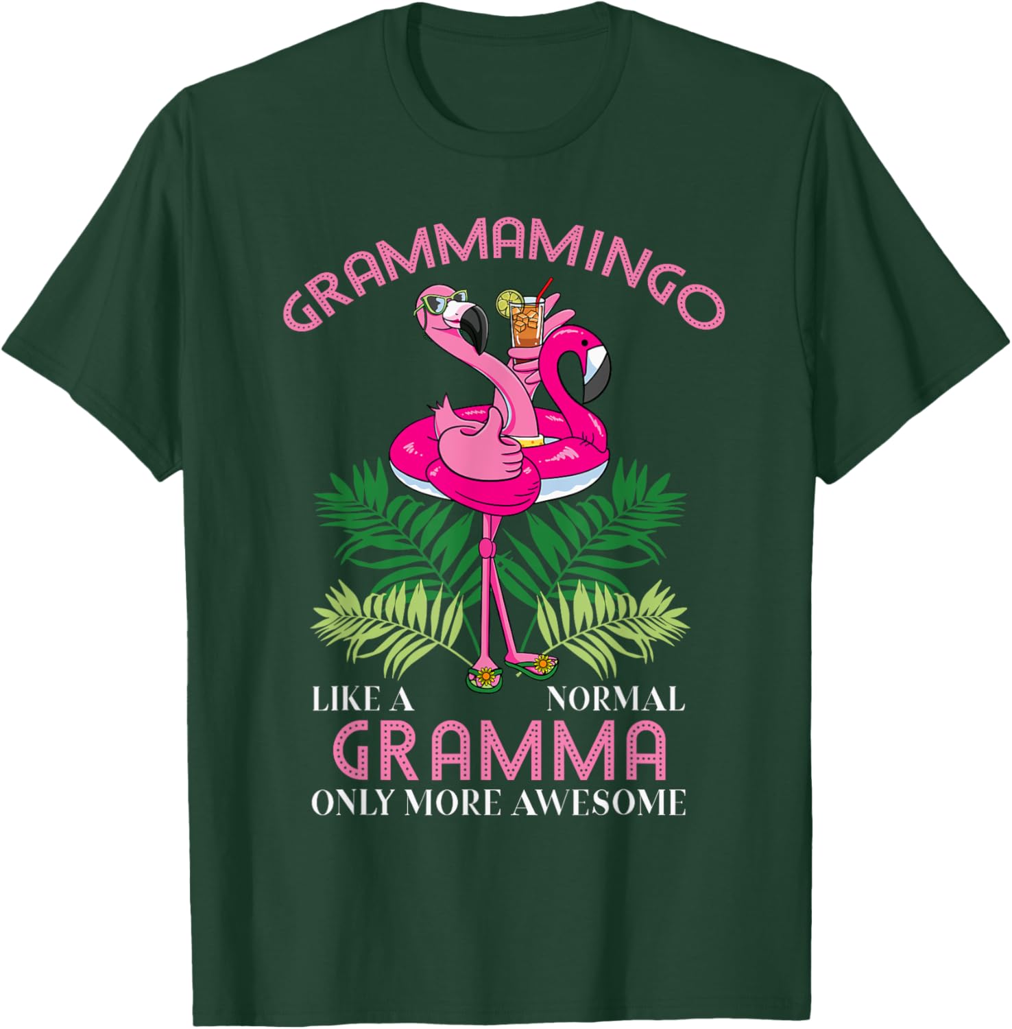 Grammamingo Gramma Flamingo Lover Grandma Grandmother T-Shirt - T-Shirt | Forest
