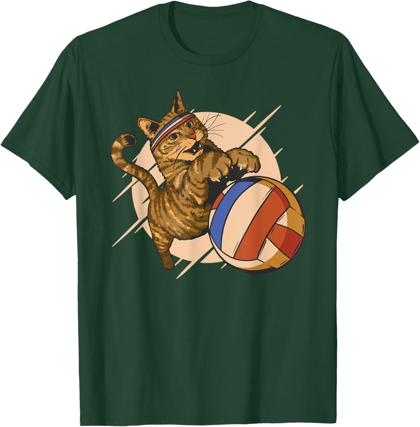 Funny cat plays volleyball women children T-Shirt - T-Shirt | Forest