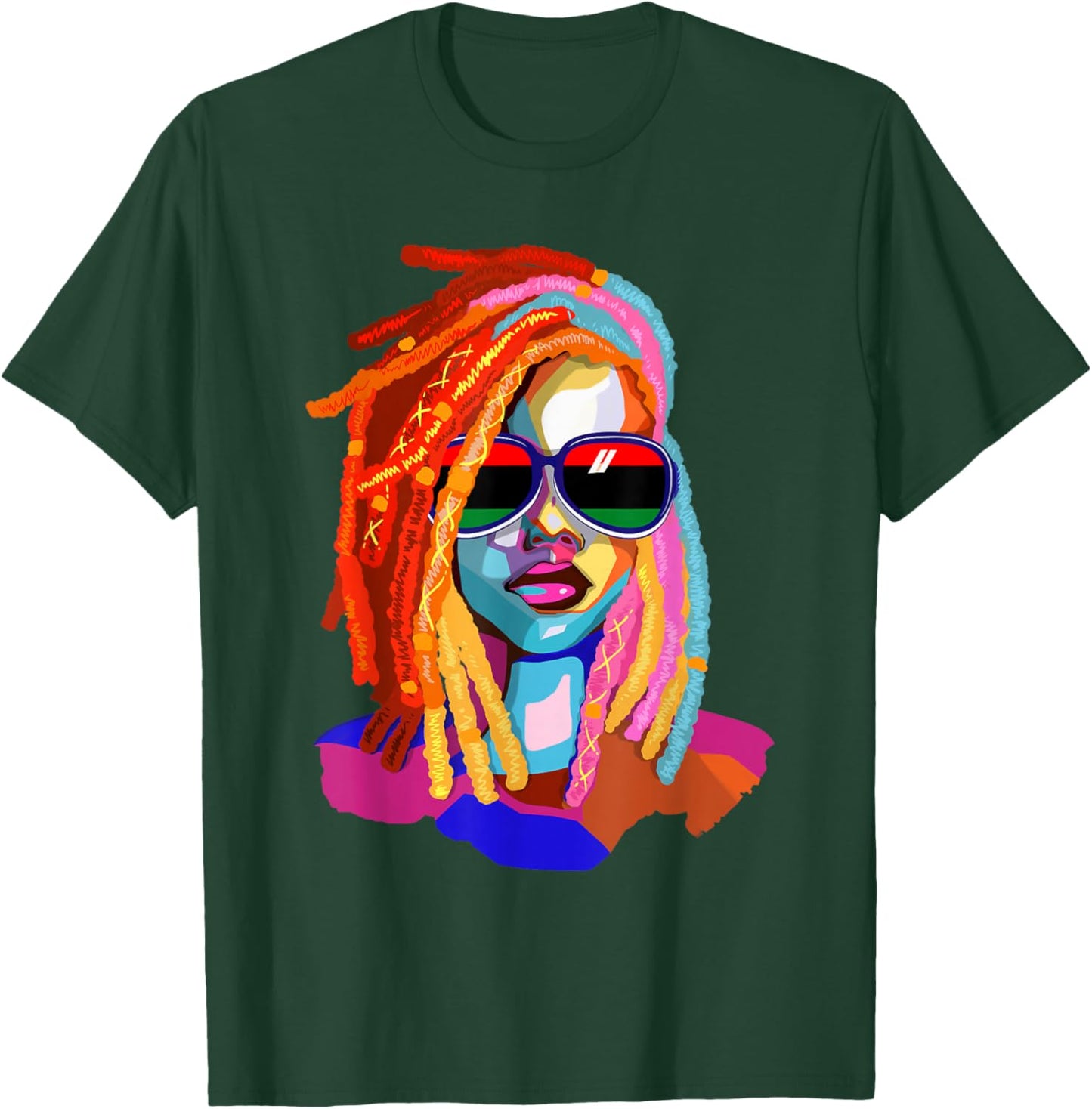 Afro Woman Black Queen Art Black History Juneteenth T-Shirt - T-Shirt | Forest