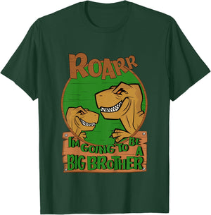 Kids Dinosaur I'm Gonna Be A Big Brother Announcement Baby Reveal T-Shirt - T-Shirt | Forest